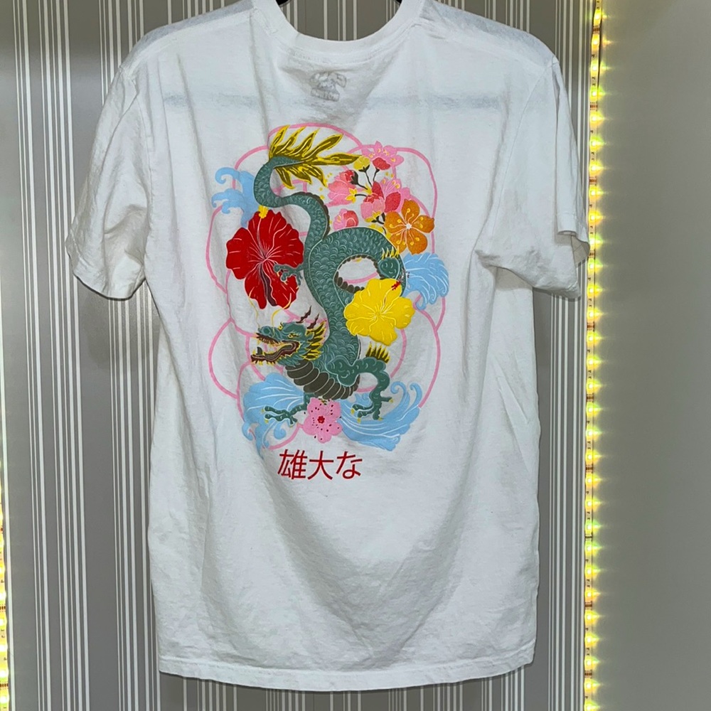 Asian Streetwear Graphic White Tee Size Medium